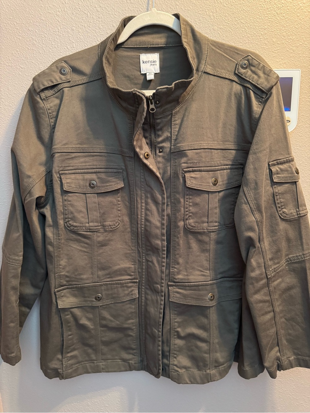 KENSIE Olive Green Utility Jacket with Front Pockets